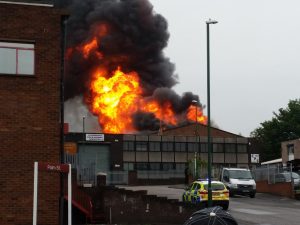 factory fire in Nottingham